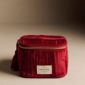 Sezane Red Velvet Cosmetics Case